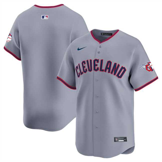 Mens Cleveland Guardians Blank Gray 2025 Alternate Limited Stitched Jersey Dzhi